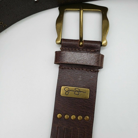 Jessica Simpson Accessories - Jessica Simpson Leather Belt, Size Small with Gold Buckle and Studs Boho